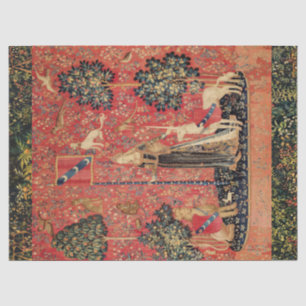 LADY UND UNICORN Lion, Fantasy-Blume, Tiere Seidenpapier