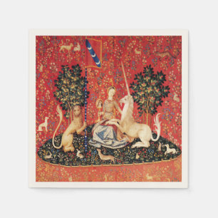 LADY UND UNICORN Lion, Fantasy-Blume, Tiere Serviette
