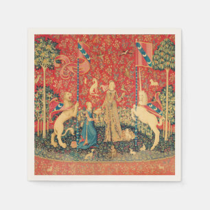 LADY UND UNICORN Lion, Fantasy-Blume, Tiere Serviette
