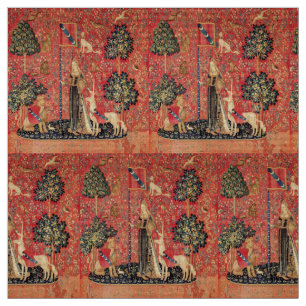 LADY UND UNICORN Lion, Fantasy-Blume, Tiere Stoff