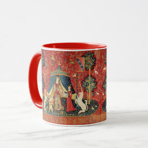 LADY UND UNICORN Lion, Fantasy-Blume, Tiere Tasse