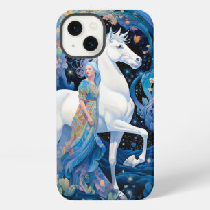 Lady und White Horse Fantasy Art iPhone 13 Hülle