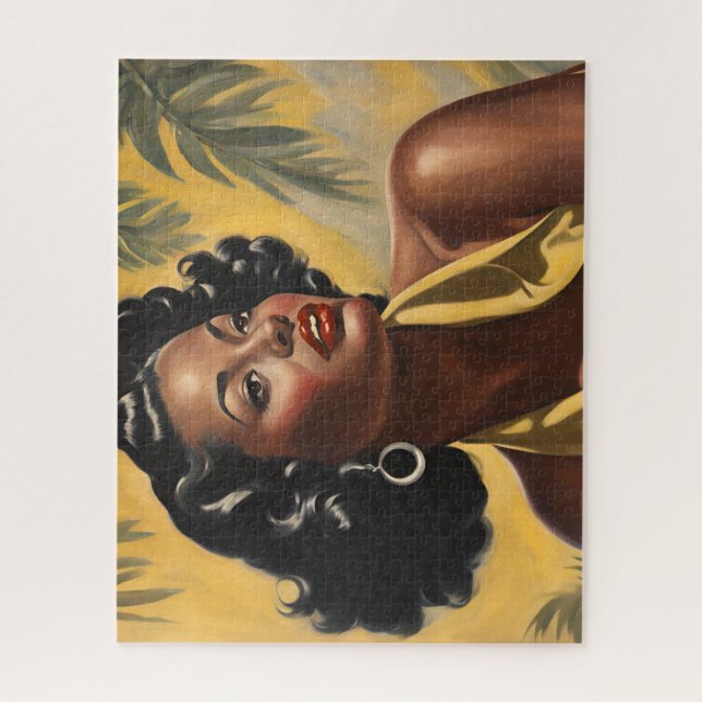 Lady unter den Palmen Puzzle (Vertikal)