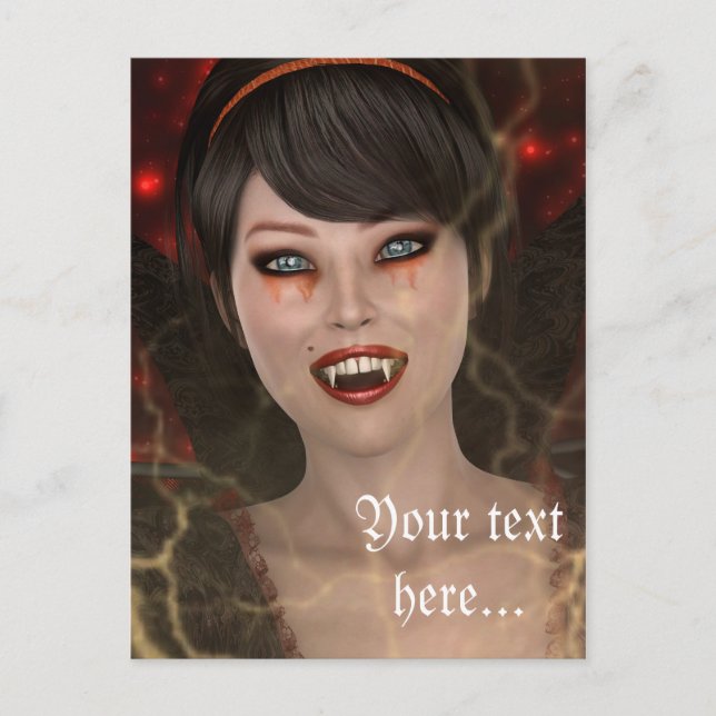 Lady Vamp Postkarte (Vorderseite)