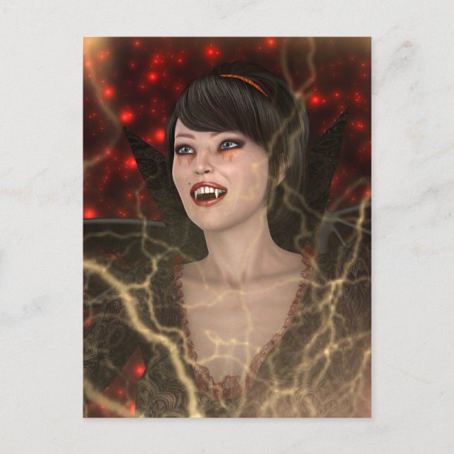 Lady Vamp Postkarte (Vorderseite)