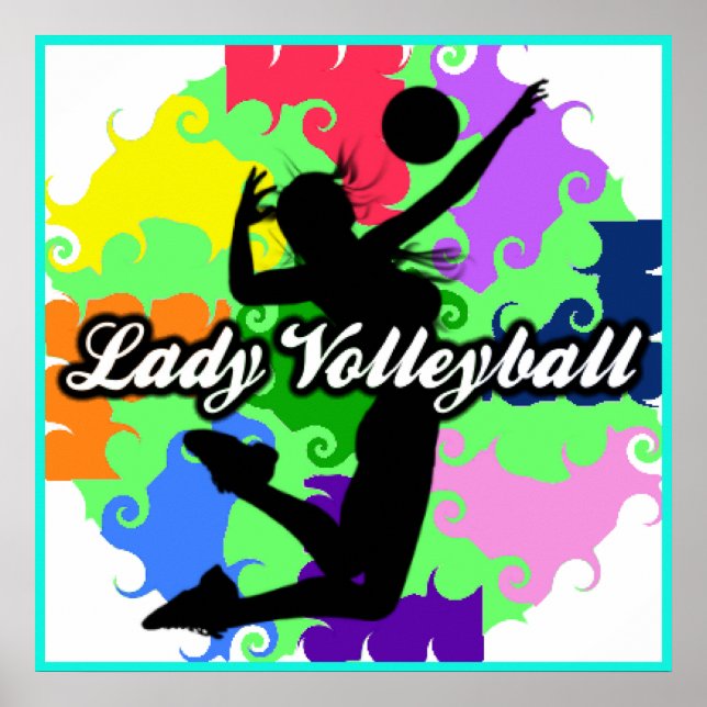 Lady Volleyball Graphic Poster (Vorne)