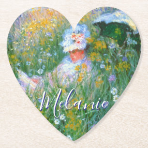 Lady von Claude Monet Painting Dans La Prairie Untersetzer