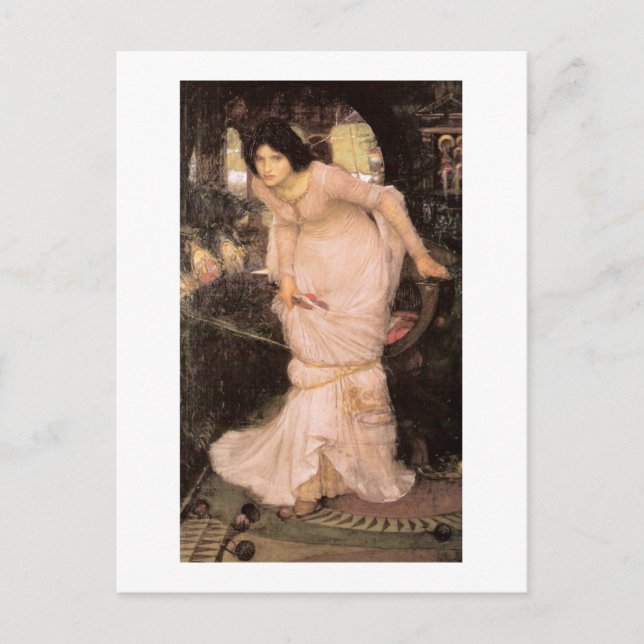 Lady von Shalott Blick auf Lancelot Postkarte (Vorderseite)