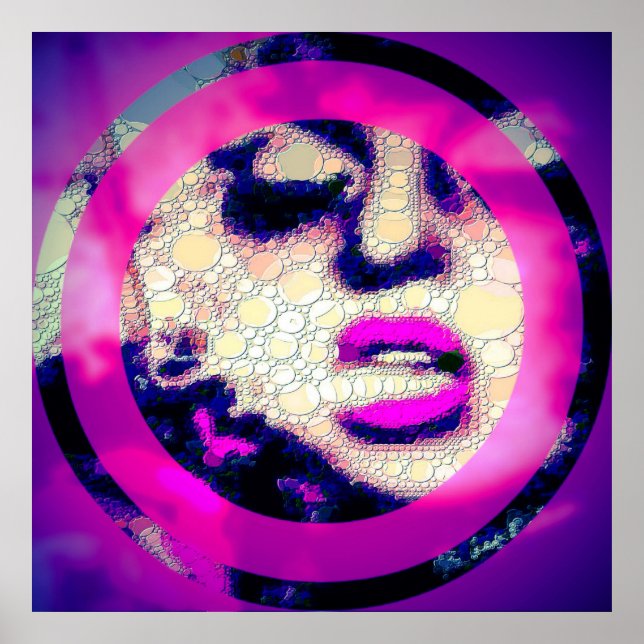 Lady W/Attitude florescent Abstrakt Art Decor Poster (Vorne)