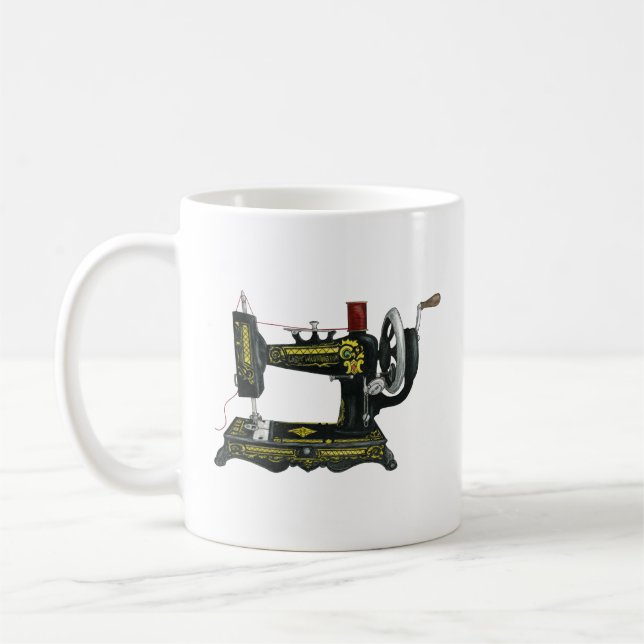 Lady Washington Vintag Nähmaschine Tasse (Links)