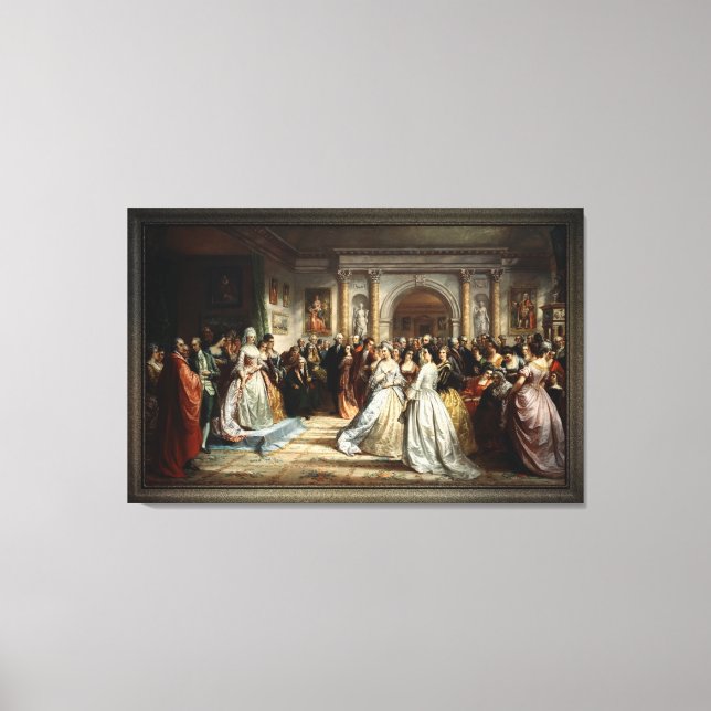 Lady Washingtons Empfang Day von D. Huntington Leinwanddruck (Vorderseite)