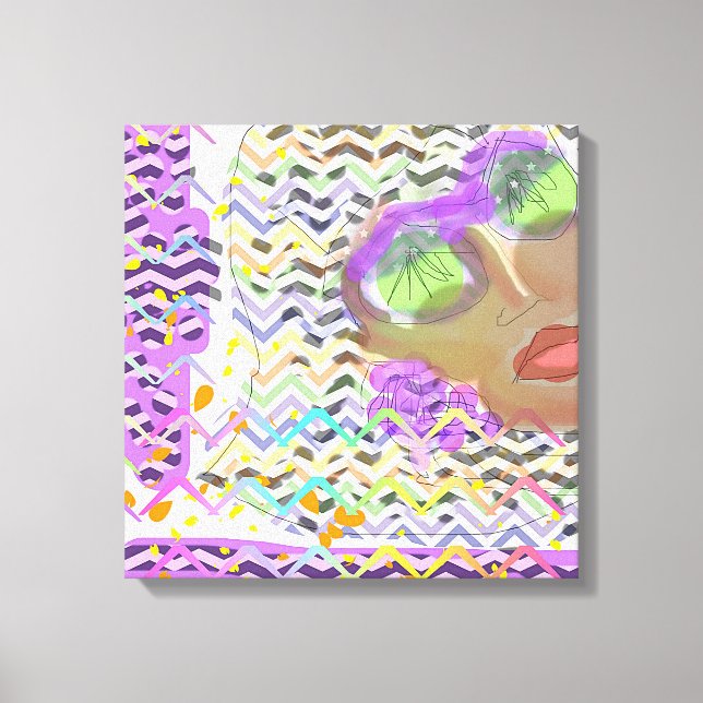 Lady Wear Green Lenses Leinwanddruck (Vorderseite)