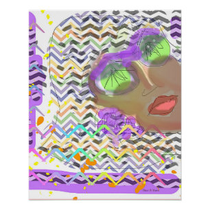 Lady Wear Green Lenses Poster