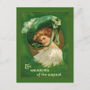 Lady Wears the Green for St Patrick Postkarte