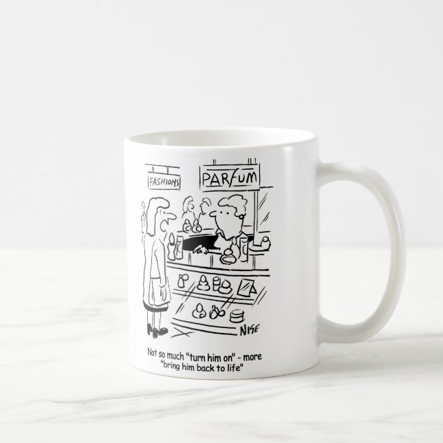 Lady will ein Parfüm, um ihren Mann wieder zum Leb Tasse (Rechts)