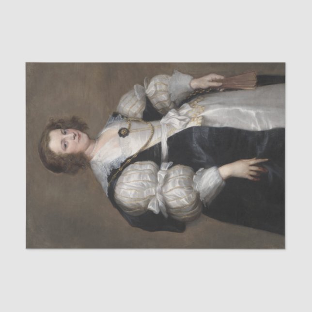 Lady With a Fan von Anthony van Dyck Seidenpapier (Vorderseite)