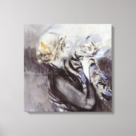 Lady with a Gray Cat (von Giovanni Boldini) Leinwanddruck