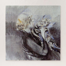 Lady with a Gray Cat (von Giovanni Boldini) Puzzle
