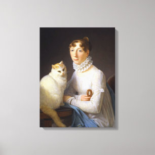 Lady with Cat, Marguerite Gérard Leinwanddruck
