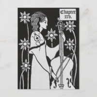 Lady With Cello von Aubrey Beardsley Postcard