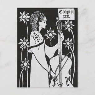 Lady With Cello von Aubrey Beardsley Postcard Postkarte