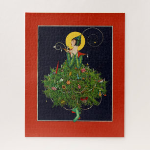 LADY with CHRISTMAS GIFTS ART DECO SCHÖNHEIT Puzzle