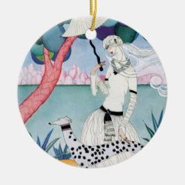Lady with Dalmatian Dog - Helen Dryden Keramik Ornament