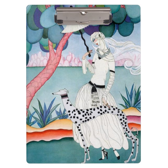 Lady with Dalmatian Dog - Helen Dryden Klemmbrett (Vorderseite)