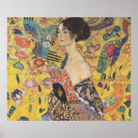 Lady with Fan - Gustav Klimt