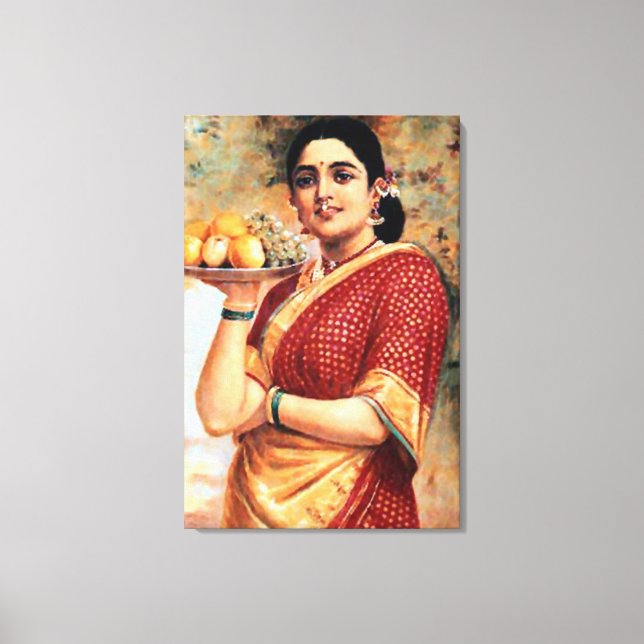 Lady with Fruits Art Print Leinwanddruck (Vorderseite)