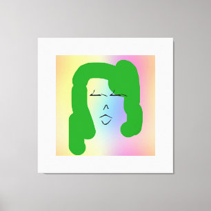 LADY with GREEN HAIR Stretched Canvas Print Leinwanddruck