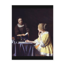 Lady with Maidservant Holding Letter von Vermeer