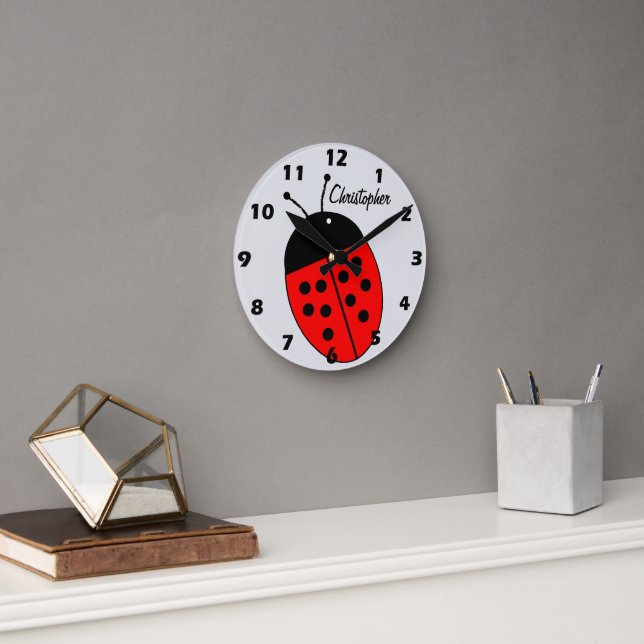 Ladybird Design Personalised Runde Wanduhr (Büro)