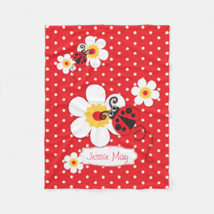 Ladybird Ladybug Blume Decken mit rotem Grafikname