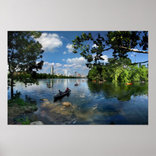 Ladybird Lake / Austin Texas Skyline 3 Poster