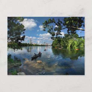 Ladybird Lake / Austin Texas Skyline 3 Postkarte