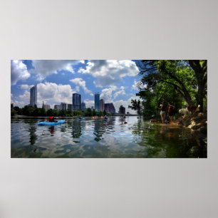 Ladybird Lake Kayaks and Dog Park - Austin, Texas Poster