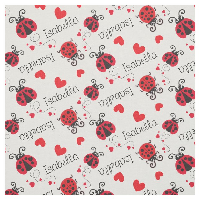 Ladybirds ladybugs red black individuelle Name pat Stoff (Muster)