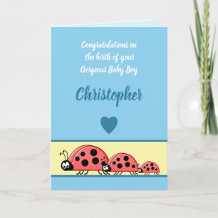 Ladybirds new baby gratuliert blue karte