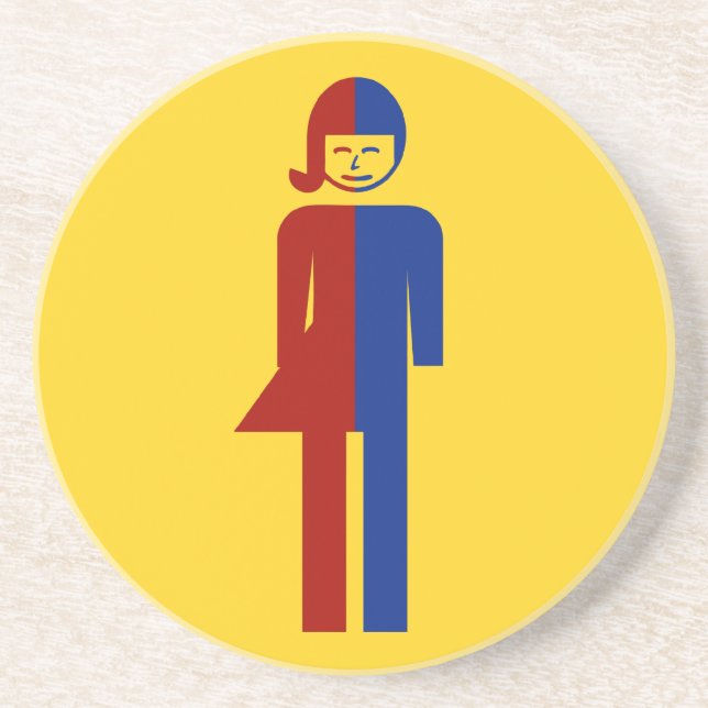 Ladyboy/Tomboy-Toilette ⚠ thailändisches Zeichen ⚠ Untersetzer (Vorne)