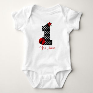 Ladybug 1. Geburtstags-Shirt Baby Strampler