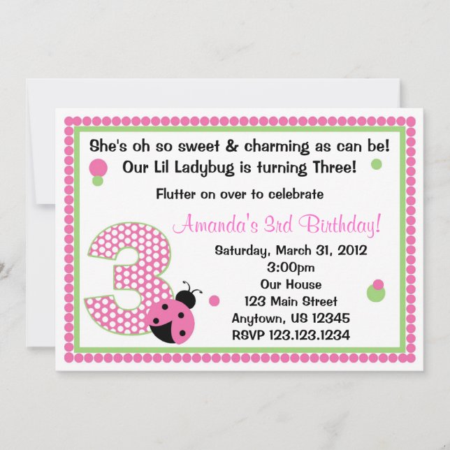 Ladybug 3 einladung (Vorderseite)