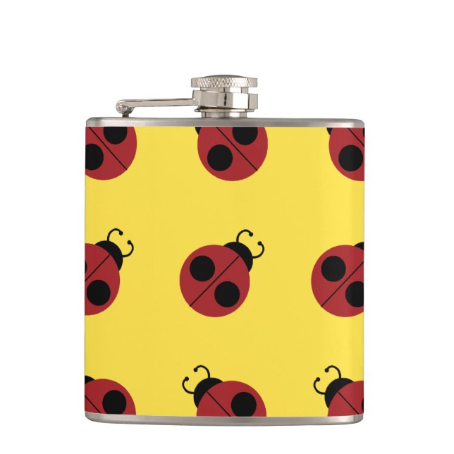 Ladybug 60er Retro cool Flachmann (Vorderseite)