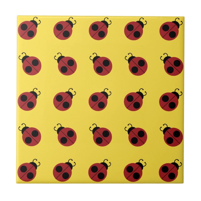 Ladybug 60er Retro cool Fliese (Vorderseite)