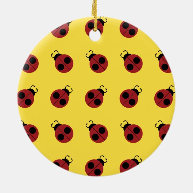 Ladybug 60er Retro cool Keramik Ornament (Hinten)