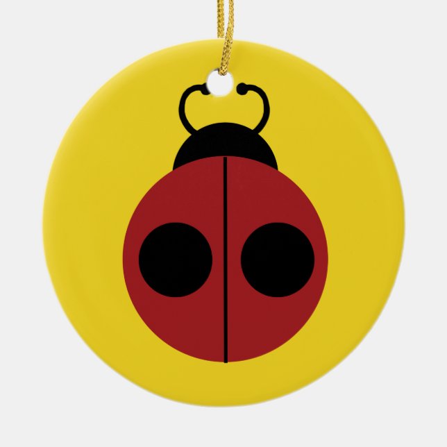 Ladybug 60er Retro cool Keramikornament (Vorne)