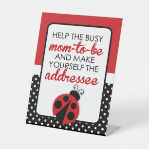 Ladybug-Adresse der Babydusche Umschlag Sockelschild
