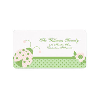Ladybug-Adresse Etikett-pink-grün Adressaufkleber