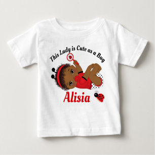 Ladybug African American Girl Baby T - Shirt