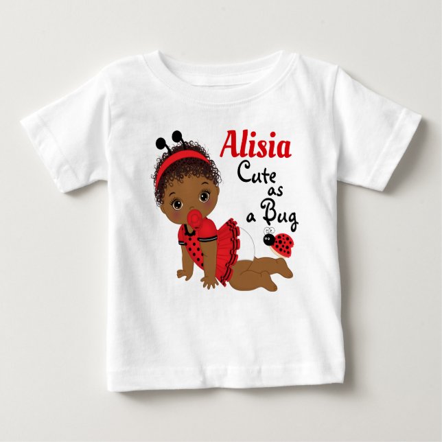 Ladybug African American Girl Baby T - Shirt (Vorderseite)